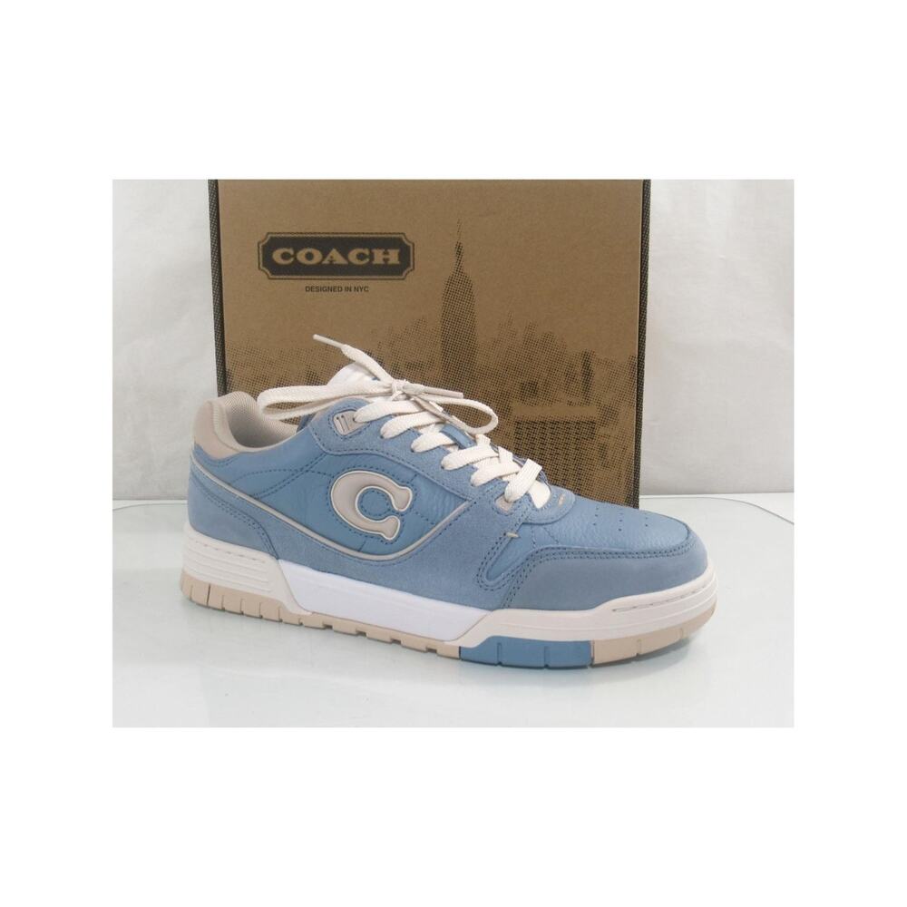 New Women's Coach Soho Low Top Sneakers Lace Up Suede Bluebell Size 10